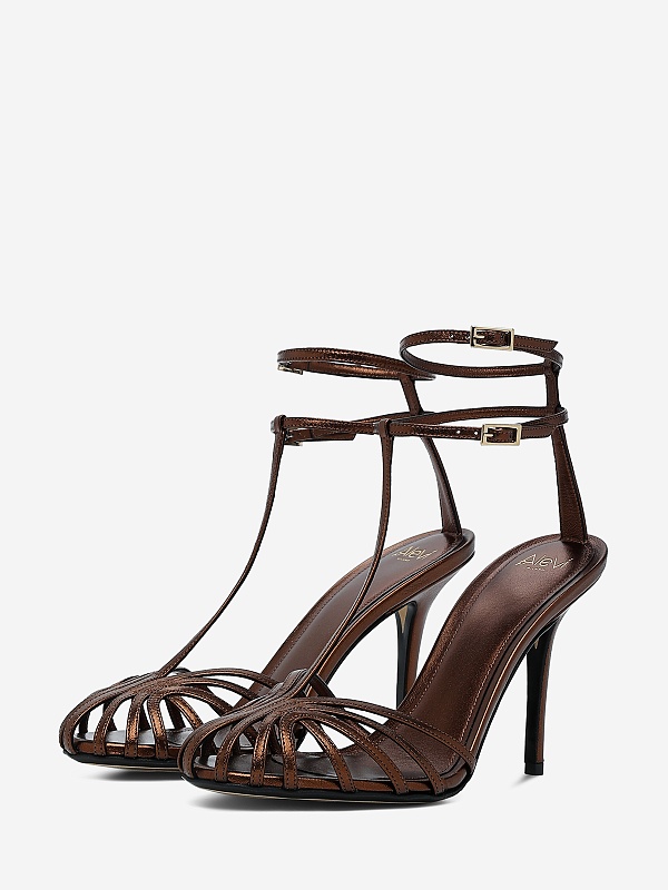 Босоножки (каблук) жен Alevi L26SC009.R.0795K69 DARK BRONZE - 1