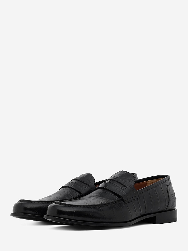Лоферы муж ROBERTO di PAOLO BOLAMA Slip-on Croc Print Loafer BLACK - 2