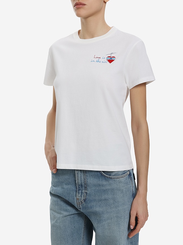 Футболка жен MC2 Saint Barth EMI0002 01708I LOVE AIR 10 EMB - 1