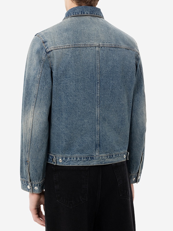 Куртка джинсовая муж Tonywack BE12DJ05 WASHED MID BLUE - 4