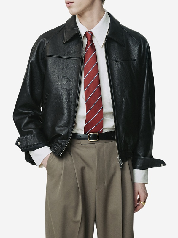 Куртка кожаная муж Tonywack BF12LJ101 BLACK - 3