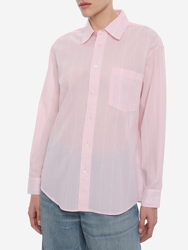 Рубашка жен DUNST UDSH6A104P1 SOFT PINK STRIPE - 2