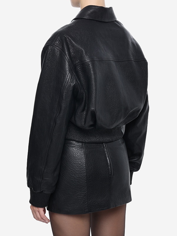 Куртка кожаная жен MANOKHI ASS2501 BLACK - 3