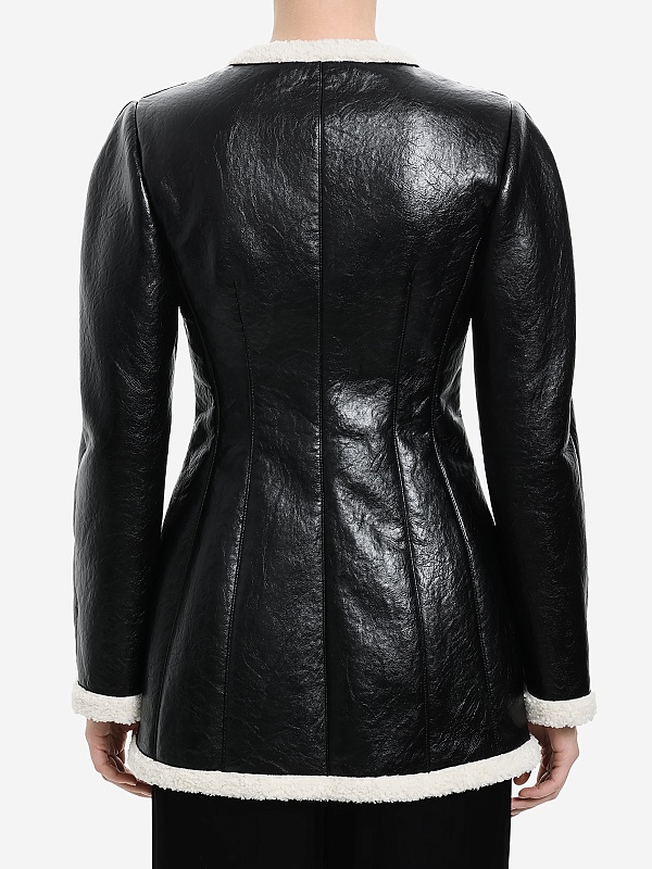 Куртка кожаная жен EENK EEB-1P453-MT01-BK Black - 3