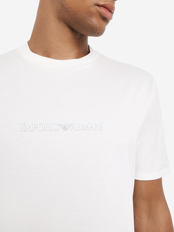 Футболка муж Emporio Armani EM004583 AF13669 M0307 OFF WHITE -EA LOGO 16CM HD PRINT DIS 2 - 5