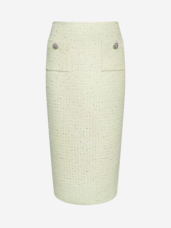 Юбка жен Self-Portrait SS26-026MSK-G LIME - 0