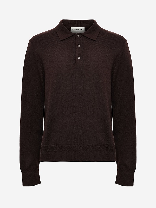 Поло с длинным рукавом муж Officine Generale W25MKNT309 ICED COFFEE - 4