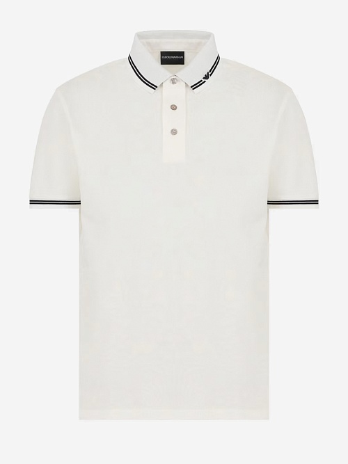 Поло муж Emporio Armani EM000852 AF12955 F0068 OFFWHITE TIPPING AND EAGLE - 0