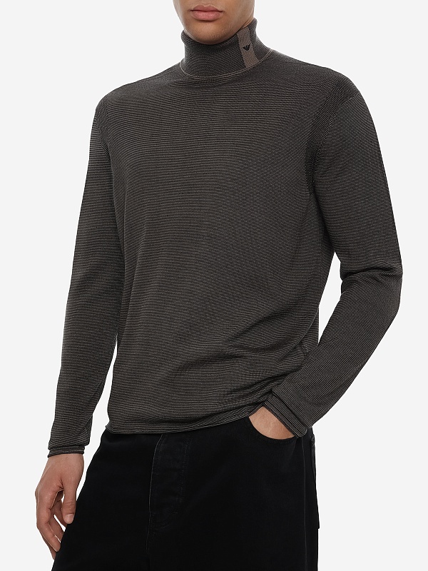 Водолазка муж Emporio Armani EM002025 AF14195 F6124 WALNUT NAVY TINNY STRIPE - 3