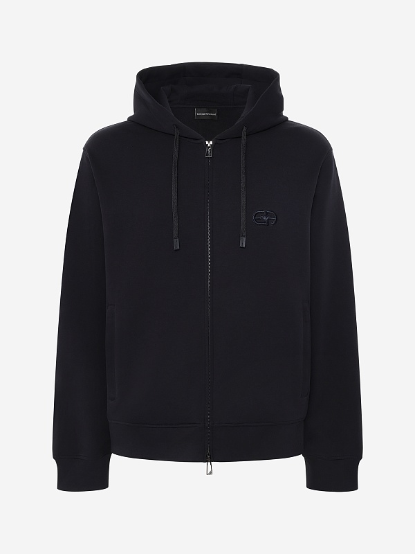 Толстовка на молнии муж Emporio Armani EM004538 AF10013 UB118 ICONICO 0920 BLU NAVY EA - 0