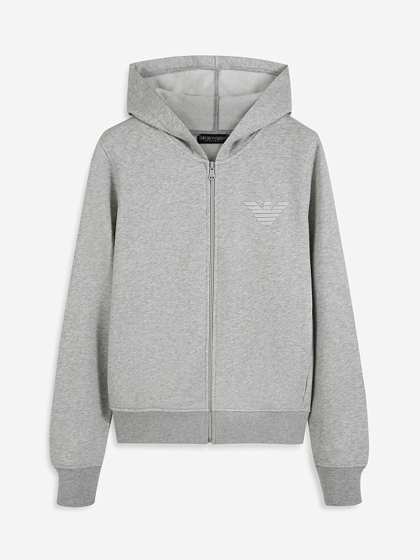 Толстовка на молнии жен Emporio Armani EW000392 AF15356 O8002 WARM GREY MELANGE - 0