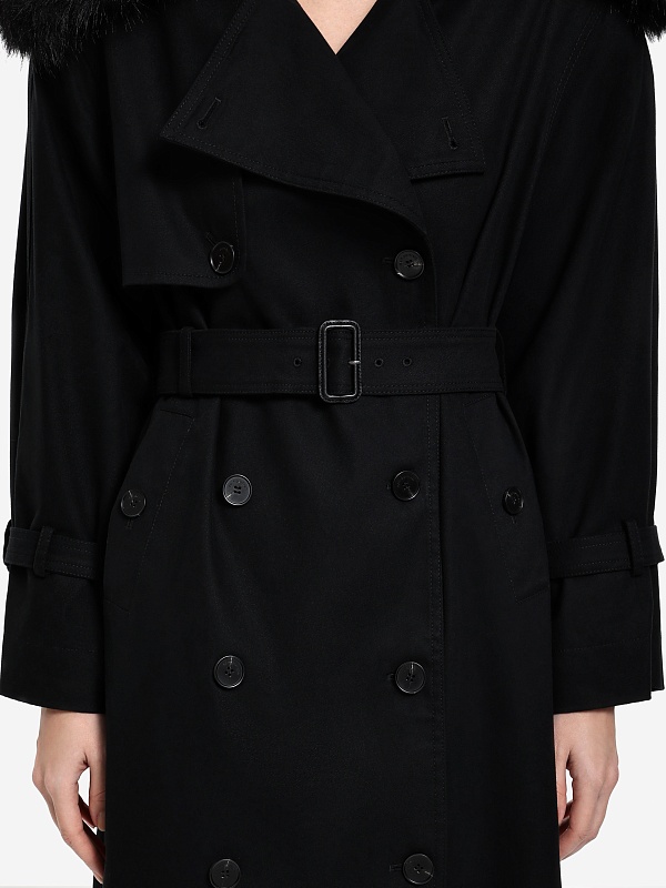 Плащ жен Self-Portrait AW25-036CT-B BLACK - 4