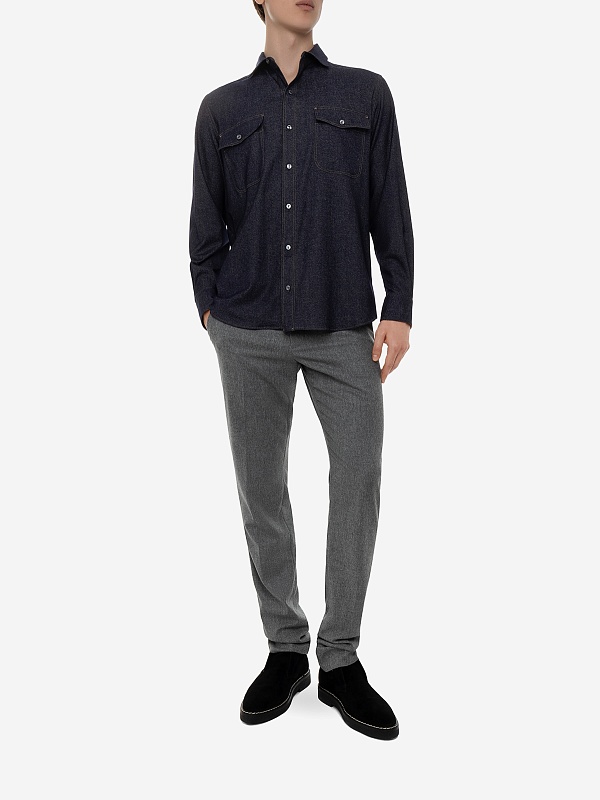 Рубашка муж AGNONA AI23PTD06U6Y_UW010 398 INDIGO - 2