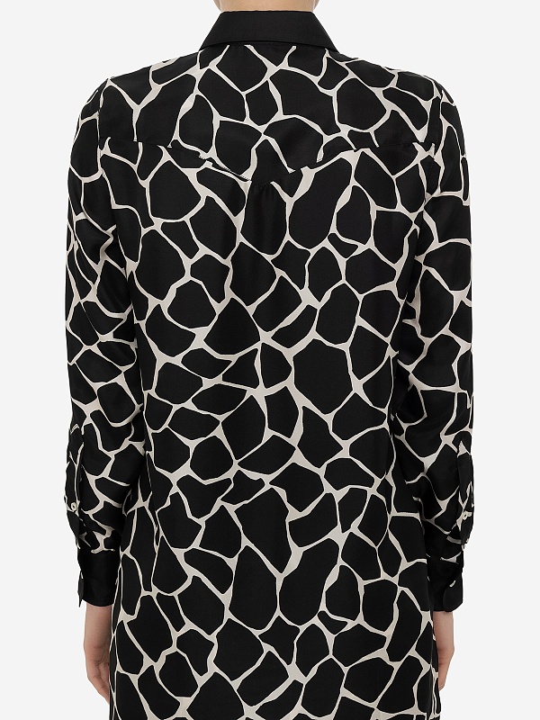 Блуза жен Officine Generale S24WSHI005 BLACK/WHITE - 4