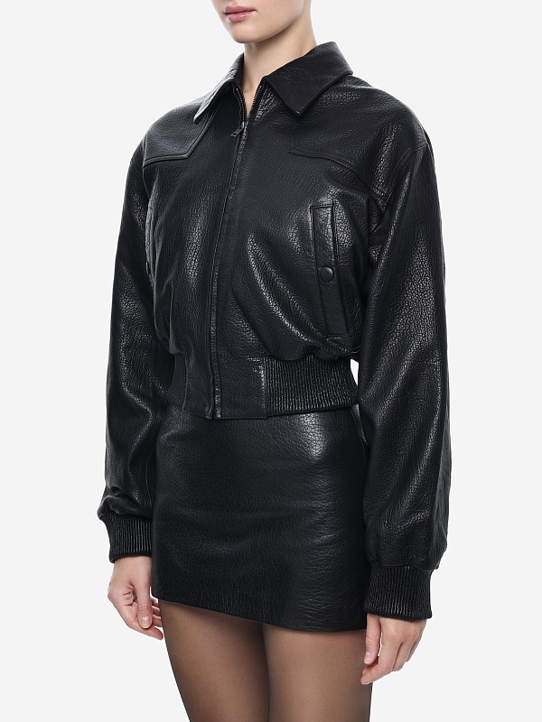 Куртка кожаная жен MANOKHI ASS2501 BLACK - 2