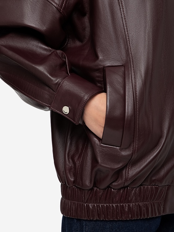 Куртка кожаная жен Burka gr-50 Бордовый - 4