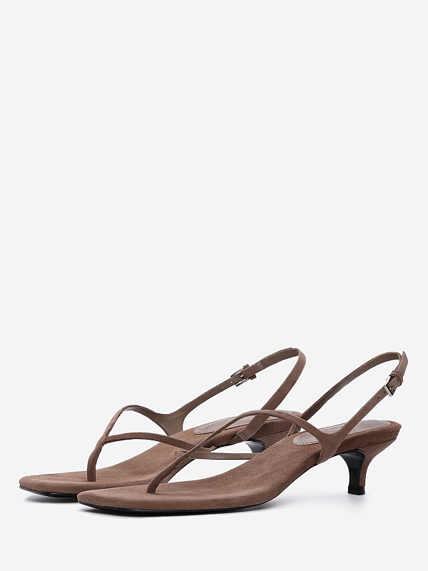 Босоножки (каблук) жен Black Suede Studio MEHAK 35 | 35mm taupe - 1