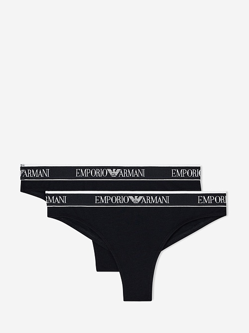 Набор (трусы 2 пары) жен Emporio Armani EW000404 AF15345 MC005 BLACK/BLACK - 0