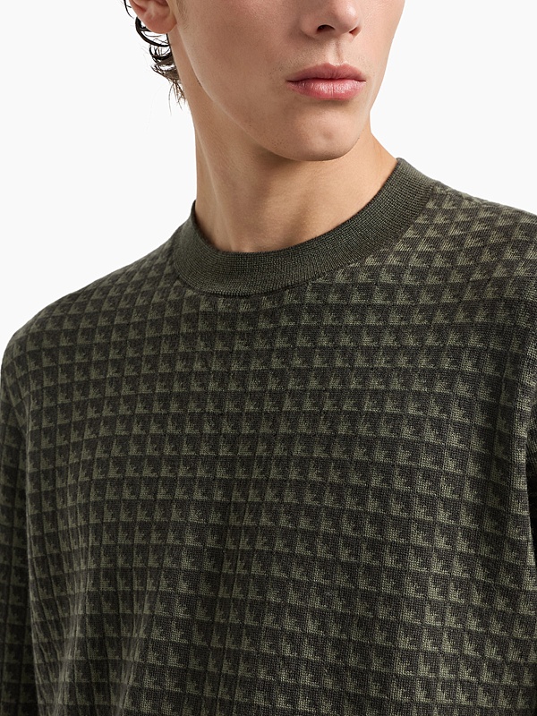 Свитер муж Emporio Armani EM001989 AF14199 F8047 BLACK INK DUSTY OLIVE EGL - 3