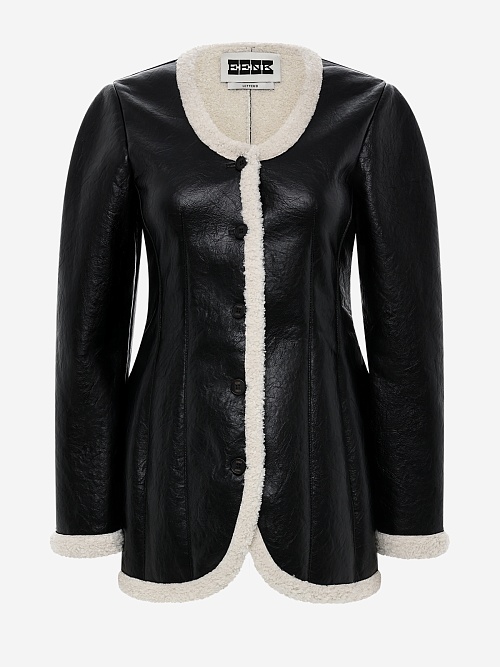Куртка кожаная жен EENK EEB-1P453-MT01-BK Black - 0