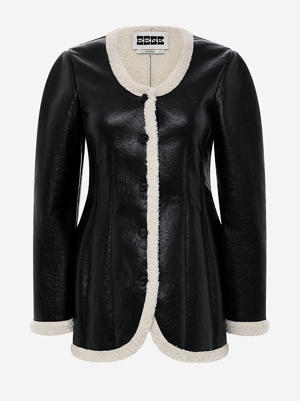 Куртка кожаная жен EENK EEB-1P453-MT01-BK Black - 5