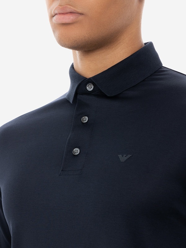 Поло с длинным рукавом муж Emporio Armani 8N1F97 1JUVZ 0920 BLU NAVY - 4