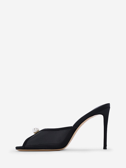 Мюли (каблук) жен Black Suede Studio ICON BRIDAL SADIE 100 | 100mm black - 0