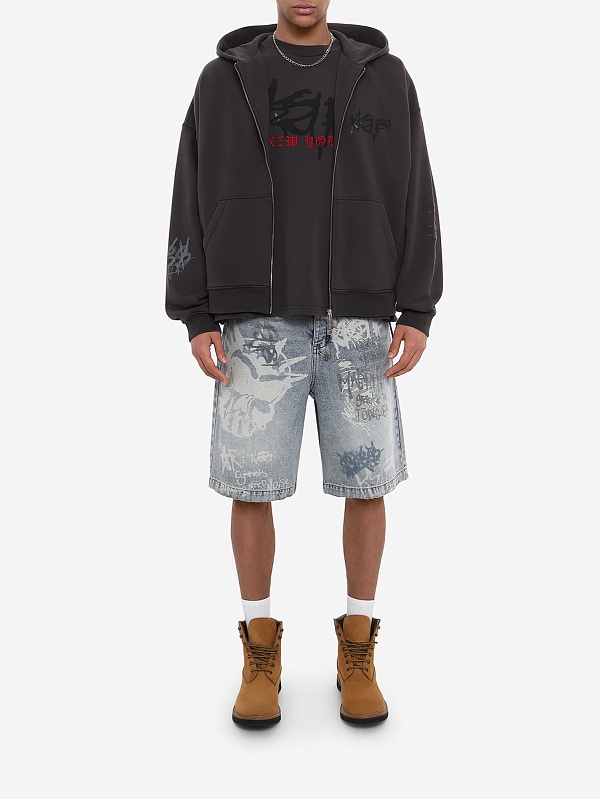 Толстовка на молнии муж Ksubi MPS26FL005 black - 1