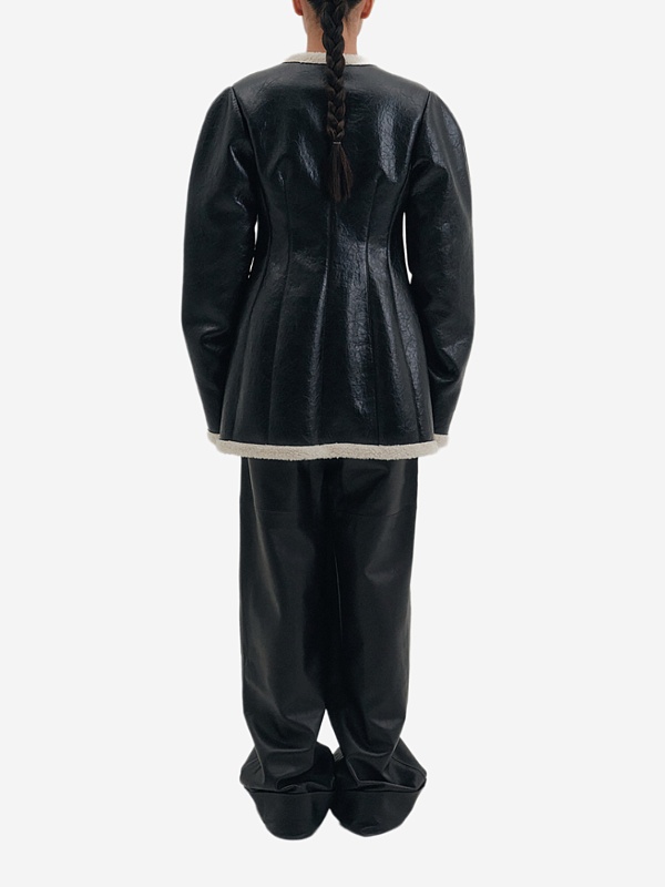 Куртка кожаная жен EENK EEB-1P453-MT01-BK Black - 2