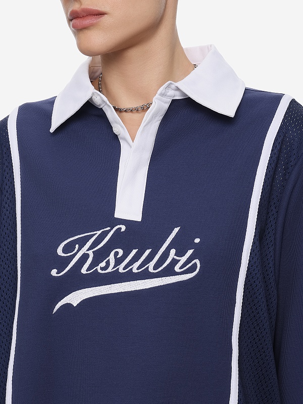 Поло с длинным рукавом жен Ksubi WPS26FT008 navy - 5