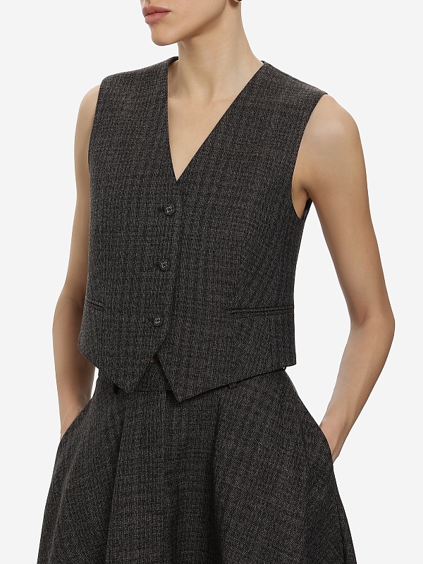 Жилет жен Officine Generale W25WTLG404 ICEDCOF/DKBRWN/ECRU - 1