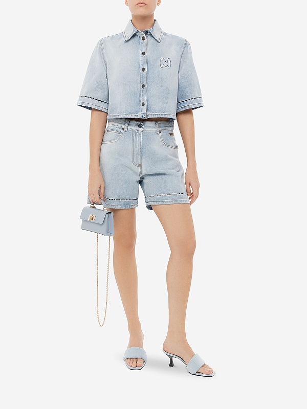 Мюли (каблук) жен IRO 23SWM120LOLANDADNS BLU1023S LIGHT DENIM - 6