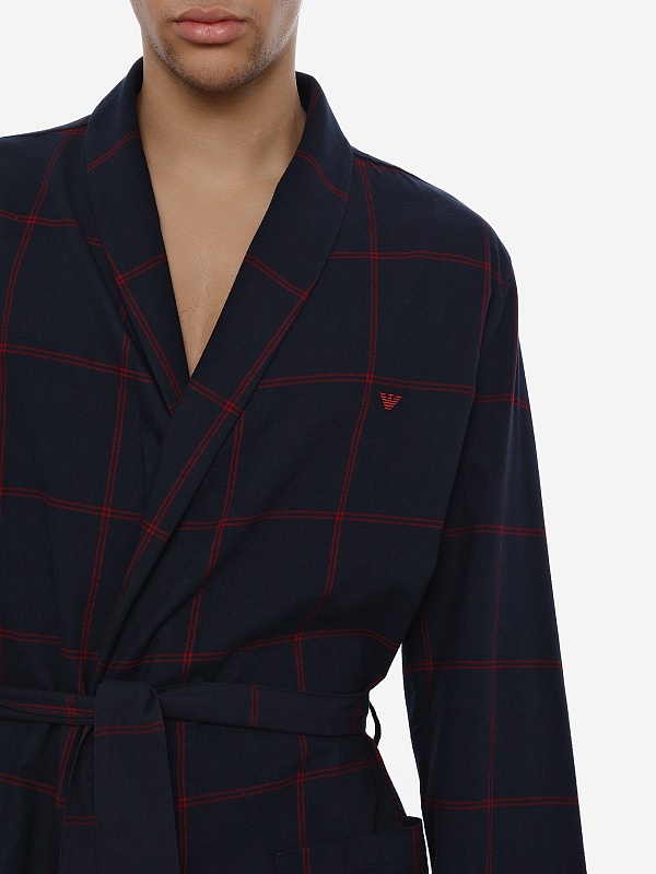 Халат муж Emporio Armani EM002248 AF15008 FB058 AR.BLUE-RHUBA CHECK - 2