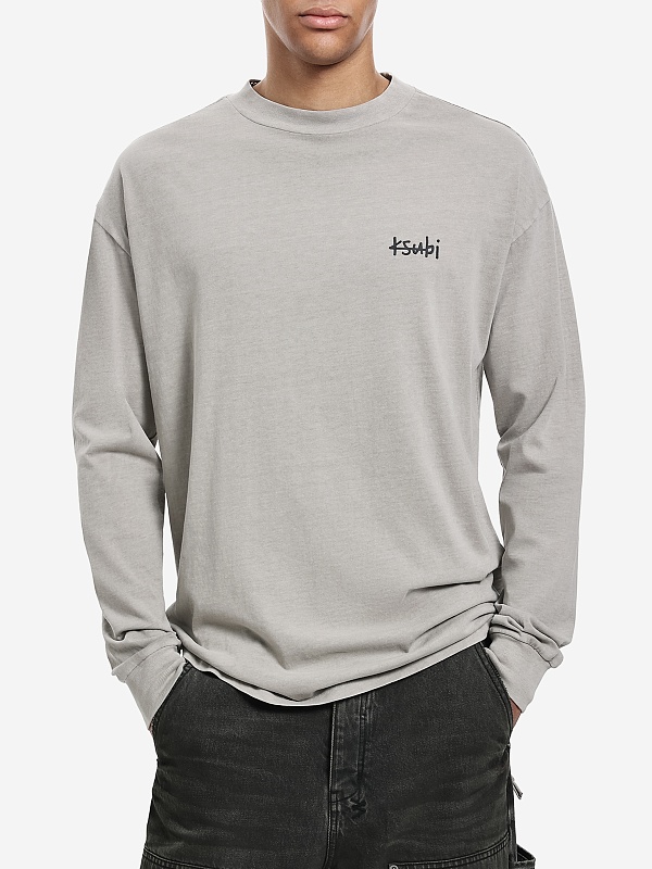 Футболка с длинным рукавом муж Ksubi MFA25TE001 WASHED GREY - 2