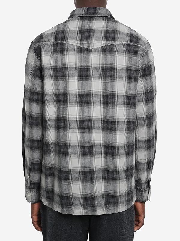 Рубашка муж Officine Generale W25MSHI007PRE SILVER GREY/BLACK SILVER - 4