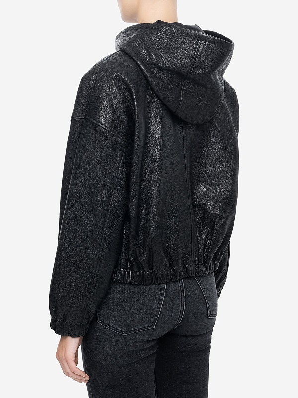 Куртка кожаная жен MANOKHI ASS2503 BLACK - 3
