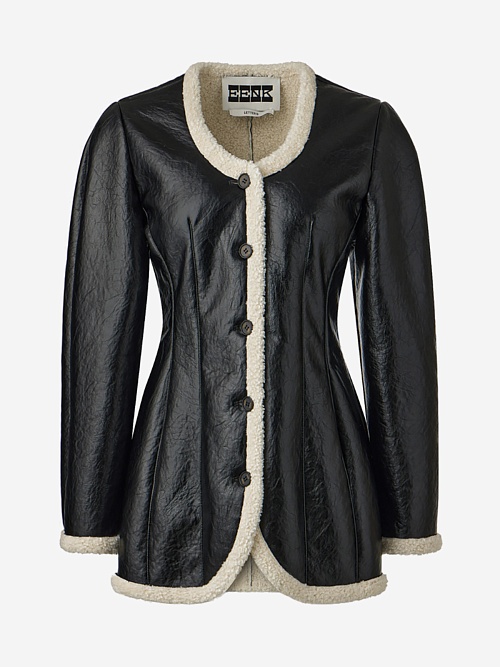 Куртка кожаная жен EENK EEB-1P453-MT01-BK Black - 0