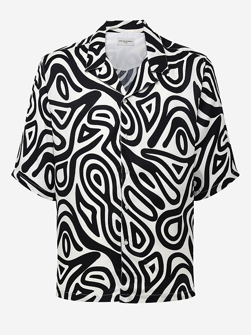 Рубашка муж Officine Generale S25MSHI008 BLACK/ECRU - 0