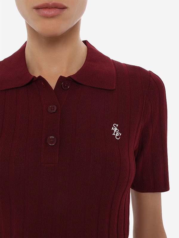 Поло жен Sporty & Rich WS06975326RE02 Bordeaux White - 5