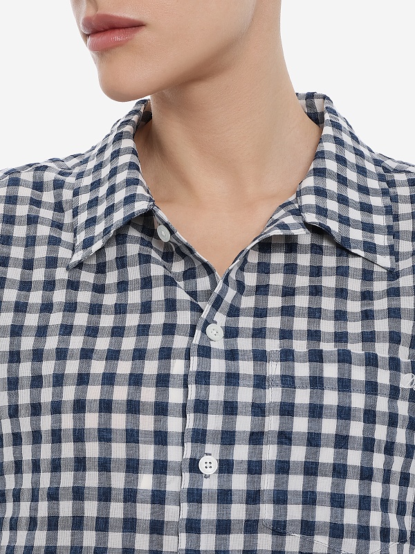 Рубашка жен DUNST UDSH6B133N2 NAVY CHECK - 3