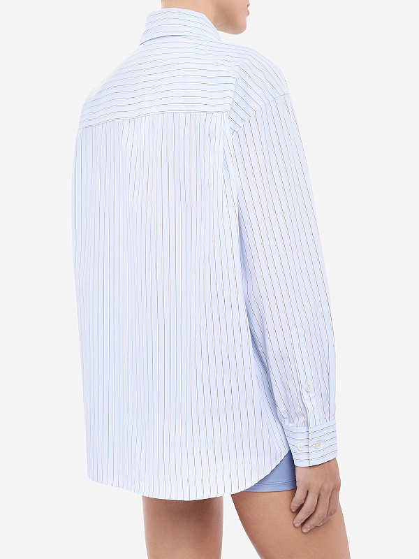 Рубашка жен DUNST UDSH6A104B2 SKY BLUE STRIPE - 4
