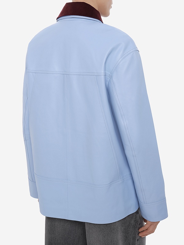 Куртка кожаная жен Burka an-2436 Голубой - 5