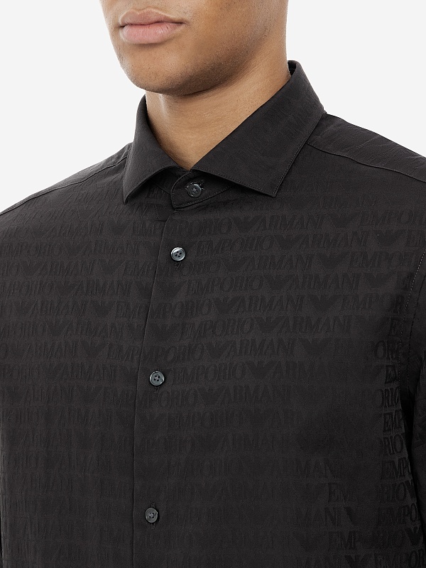 Рубашка муж Emporio Armani 3D1C86 1NIUZ F056 NERO LOGO - 4