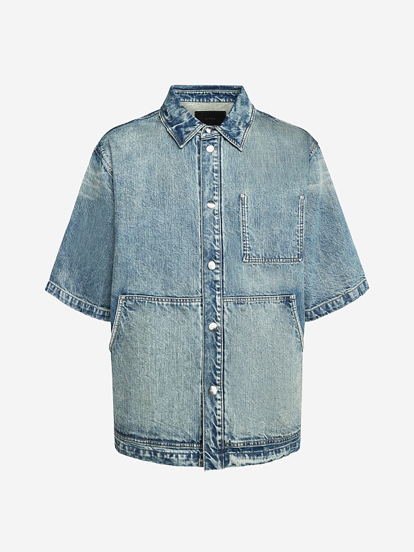 Рубашка муж PURPLE M0024-WOSB226 LT INDIGO - 0