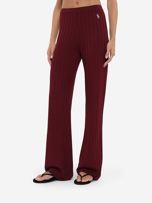 Брюки жен Sporty & Rich PA04975326RE02 Bordeaux White - 3