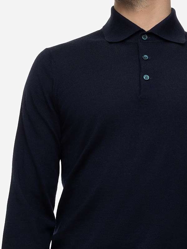 Поло с длинным рукавом муж Brunello Cucinelli M2400295 NAVY - 4