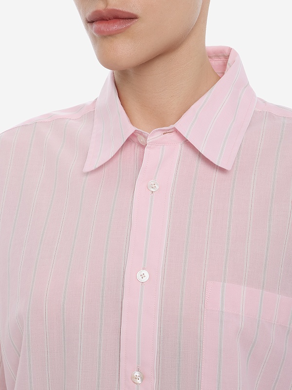 Рубашка жен DUNST UDSH6A104P1 SOFT PINK STRIPE - 4