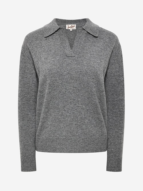 Поло с длинным рукавом жен MC2 Saint Barth EZE0003 00036I 15M GREY MELANGE - 0