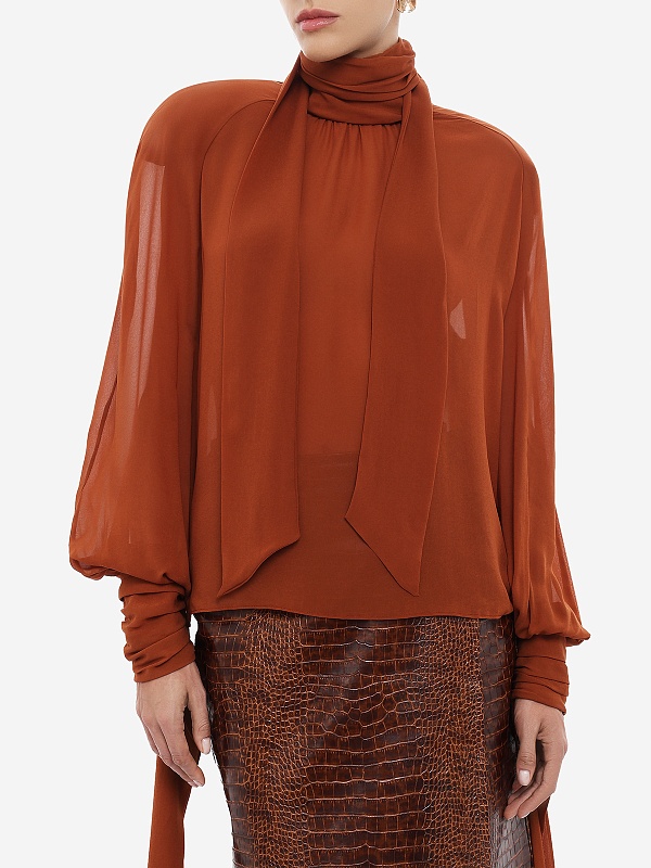 Блуза жен Rowen Rose TOP_RR496 Tan - 3