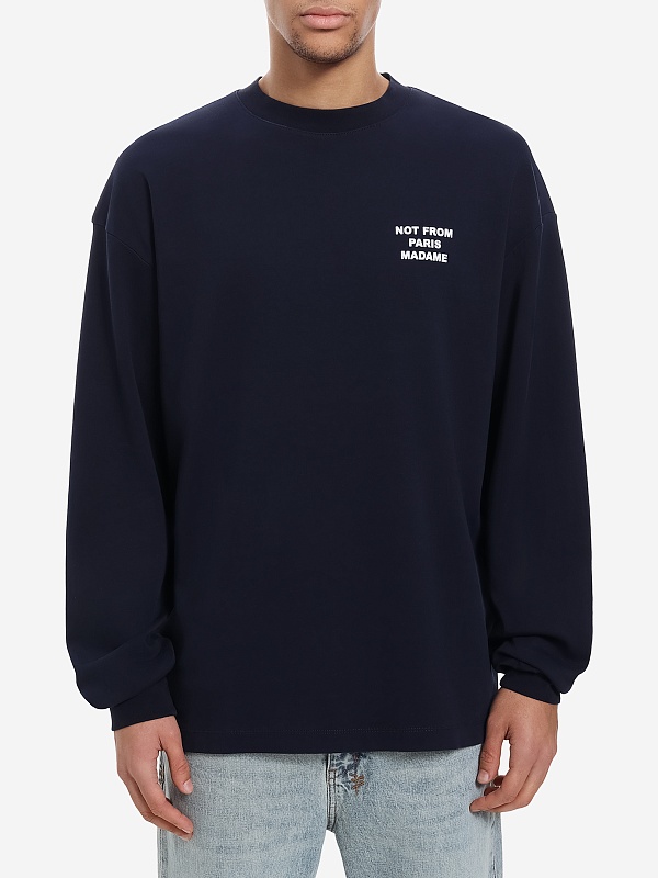 Футболка с длинным рукавом муж Drôle de Monsieur I-TS286-CO002-NY NAVY - 2